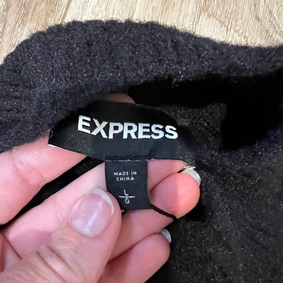 EXPRESS Women's Turtleneck Sweater Size L In Black/Gray - Picture 5 of 8